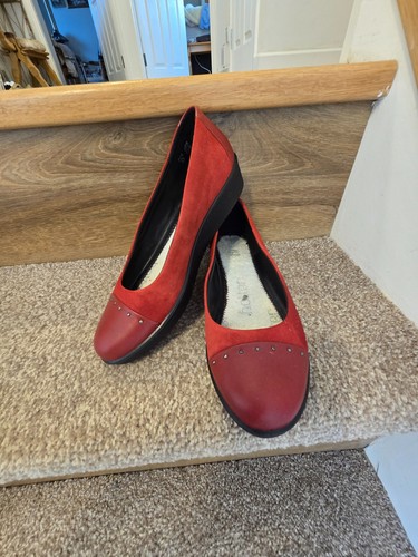 Hotter red leather suede - hotter,