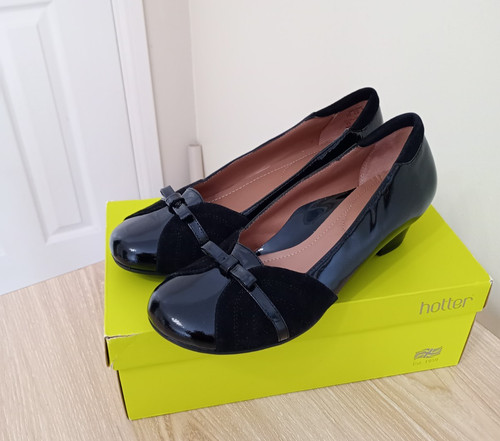 Hotter delray black - black, patent
