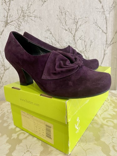 Hotter donna plum suede court - hotter,