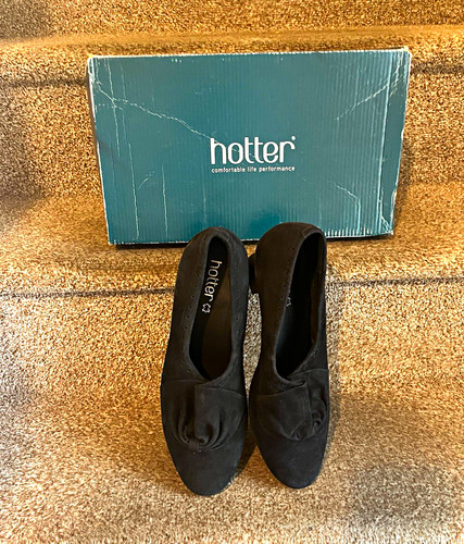 Hotter women black suede - black,